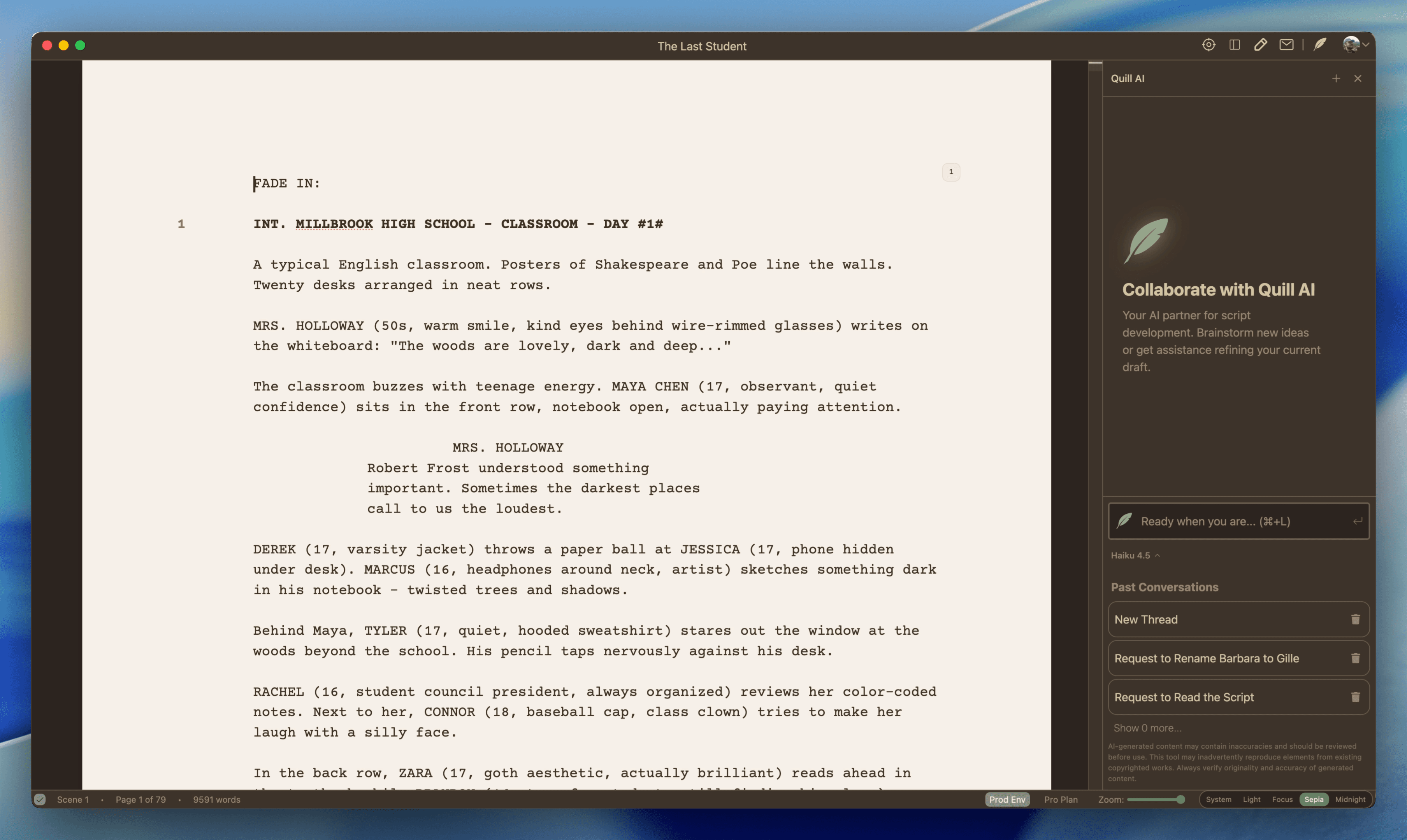 Inkwell Sepia theme